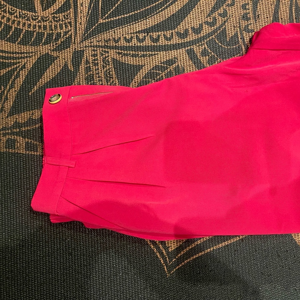 Vibrant Pink Trousers with Button Detail